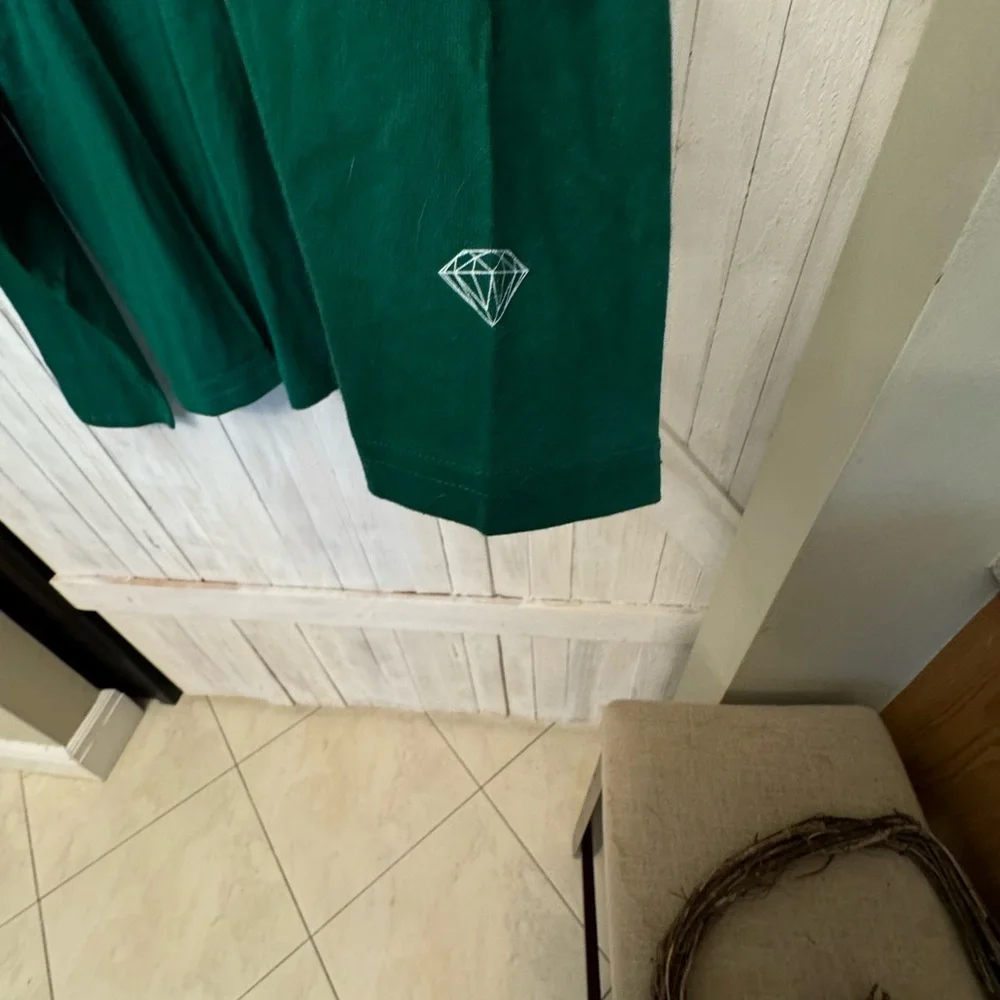 XL - Tie Dye Flowers - Diamond Supply Co. Speed Logo Green Long Sleeve Shirt - Picture 5 of 6